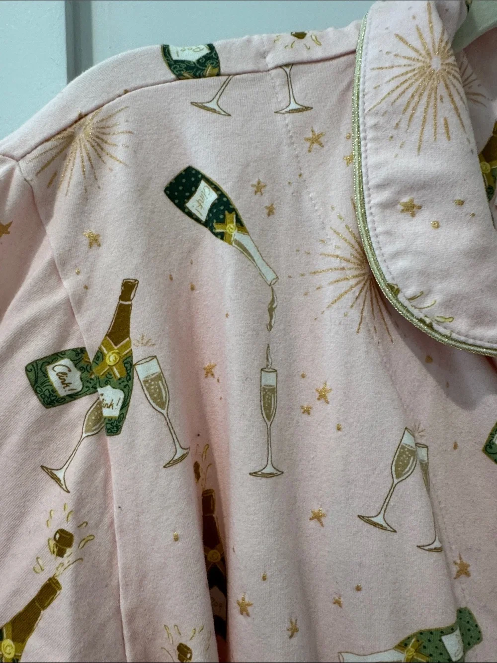BedHead Pink Champagne Bottle Print Pajama Set